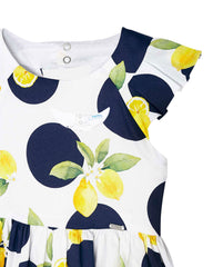 3928 Girl's dot and lemon dress