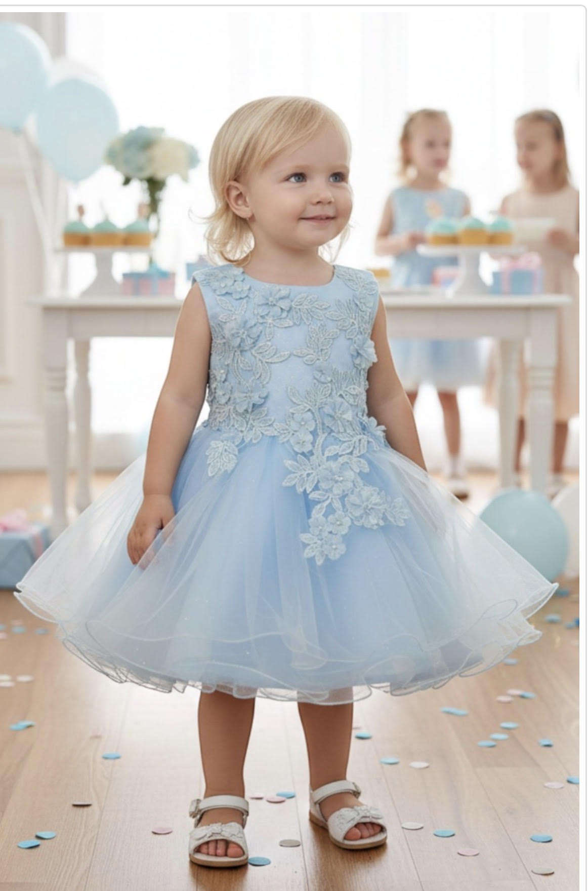 3D Floral Tulle Dress 9125