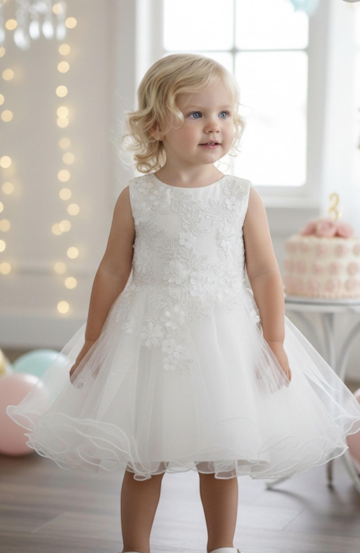 3D Floral Tulle Dress 9125