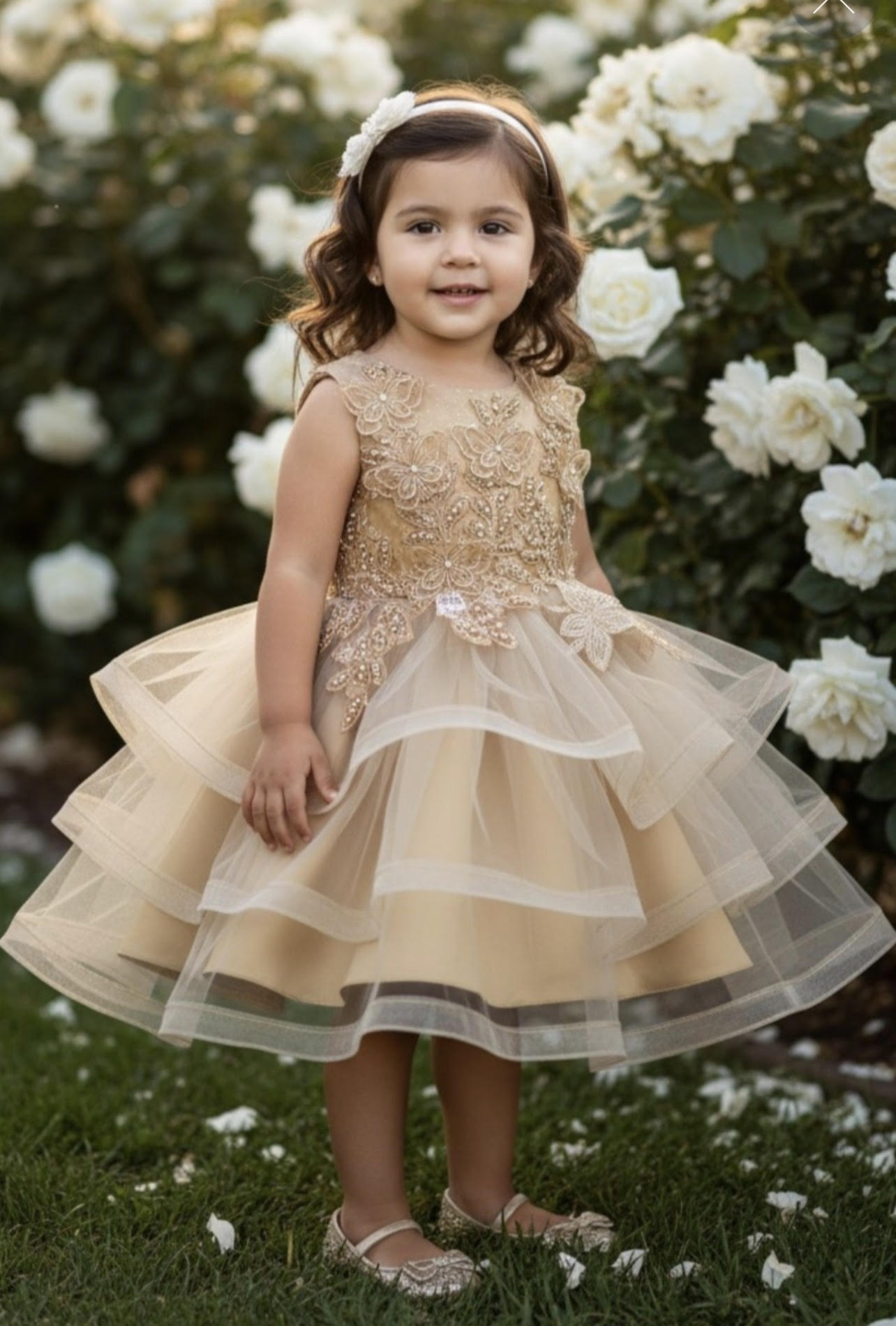 Butterfly Pearl Tulle Dress 9149